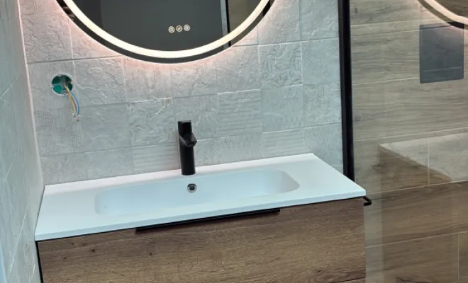 Pose évier + meuble + miroir