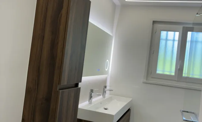 Plafonnier en placo décaissé avec bande de leds/ pose de meubles